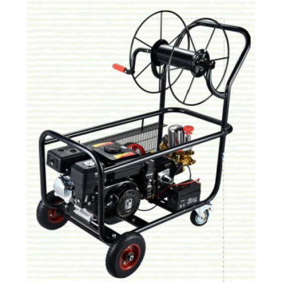 A 40-wheeled manually driven motorized sprayer